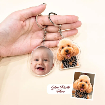 Breloc din acril cu portret personalizat și imagine a animalului de companie, nume personalizat, ambalaj individual, imprimare logo disponibil