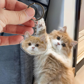 Breloc din acril cu portret personalizat și imagine a animalului de companie, nume personalizat, ambalaj individual, imprimare logo disponibil