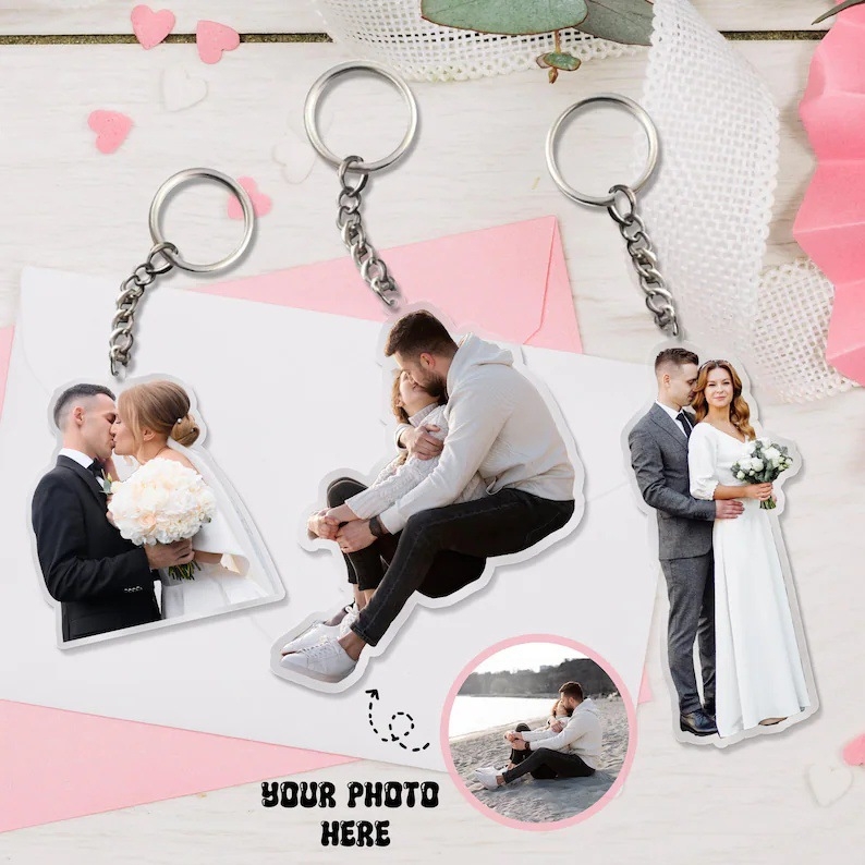 Breloc din acril cu portret personalizat și imagine a animalului de companie, nume personalizat, ambalaj individual, imprimare logo disponibil