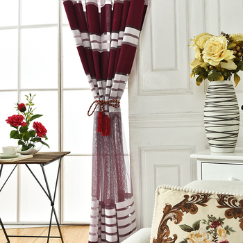 Полиестерна прозоречна завеса от мрежеста тъкан, райета, warp knitting, светлопропускаща, 100% съдържание на платното, за всекидневна, спалня и кабинет