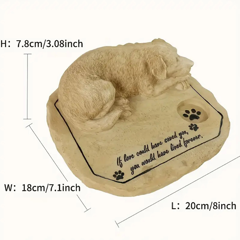3D resin memorialni kamen za kućne ljubimce, vanjski vrt, pastoralni stil
