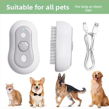 Kefa so sprejom pre mačky s masážou a čistením, jedným stlačením spreja, odstraňovanie chlpov, ABS materiál, neutrálna značka