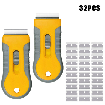 Fast Leopard 32-dielny set na čistenie lepidla – mini prenosný škrabka na okná a nálepky