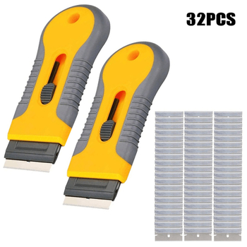 Fast Leopard 32-dielny set na čistenie lepidla – mini prenosný škrabka na okná a nálepky