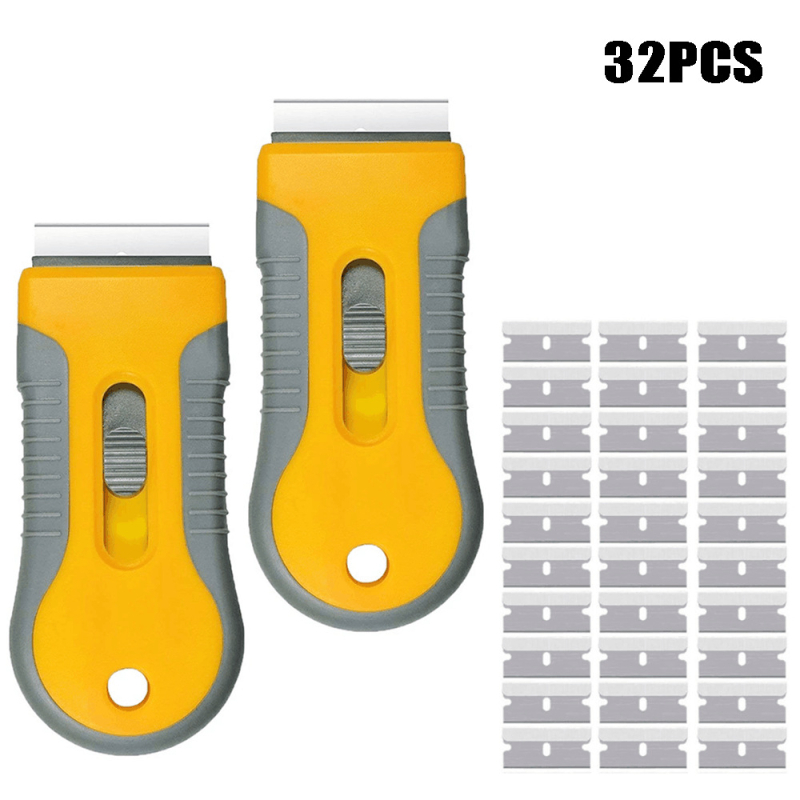 Fast Leopard 32-dielny set na čistenie lepidla – mini prenosný škrabka na okná a nálepky