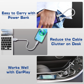 Καλώδιο φόρτισης USB, νάιλον πλεκτό, σετ 2 τεμαχίων, Lightning και Micro USB, γρήγορη φόρτιση, ισχύ εξόδου έως 15W