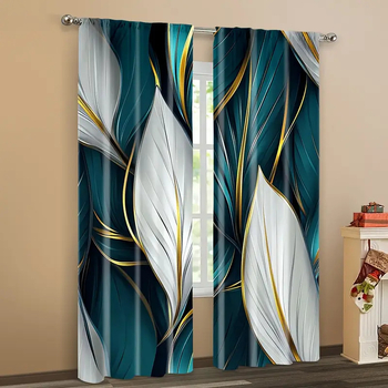 Прозоречна завеса с принт, полиестер, за дневна, полупрозрачна 40-70%, модерен минималистичен стил