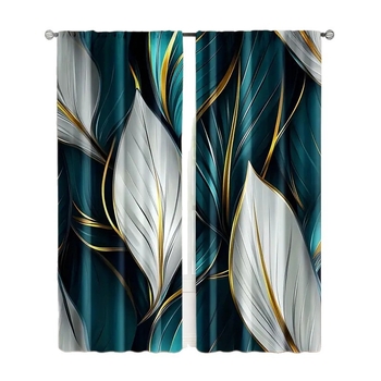 Прозоречна завеса с принт, полиестер, за дневна, полупрозрачна 40-70%, модерен минималистичен стил