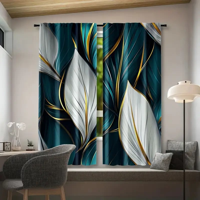 Прозоречна завеса с принт, полиестер, за дневна, полупрозрачна 40-70%, модерен минималистичен стил