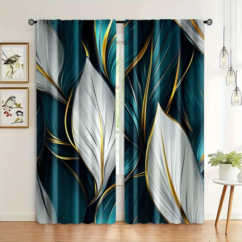 Прозоречна завеса с принт, полиестер, за дневна, полупрозрачна 40-70%, модерен минималистичен стил