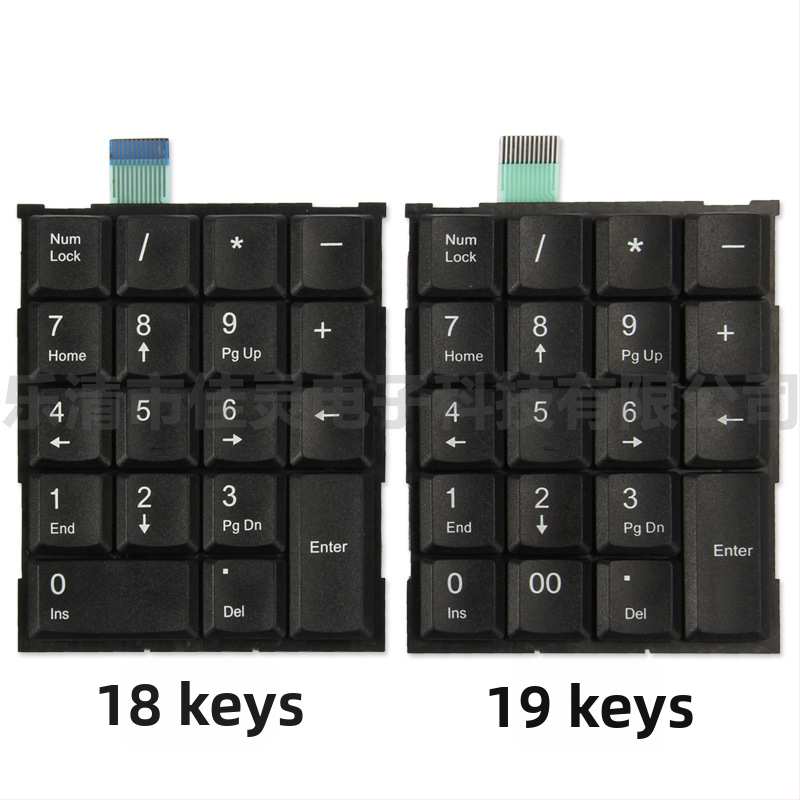 Prenosná mini numerická klávesnica do kancelárie so 17/18/19 klávesami, káblové pripojenie, ABS telo