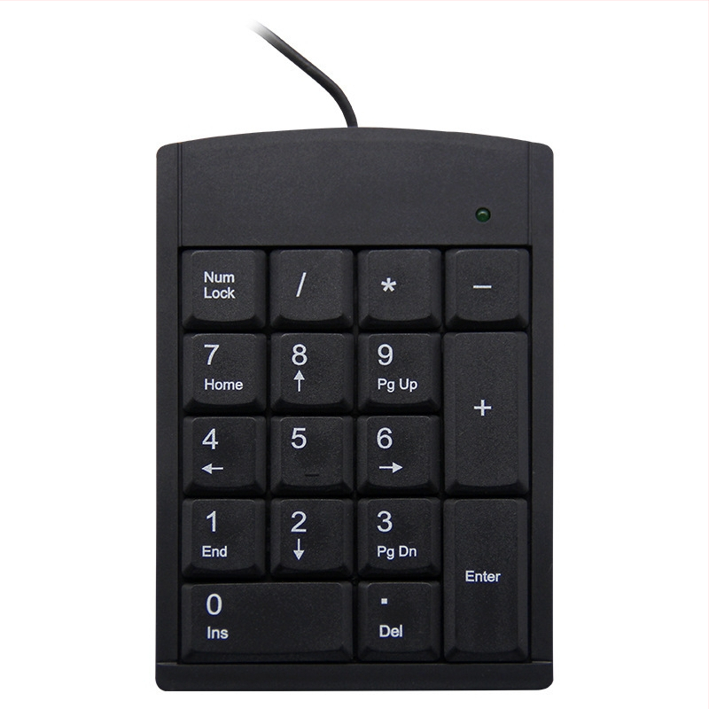 Prenosná mini numerická klávesnica do kancelárie so 17/18/19 klávesami, káblové pripojenie, ABS telo