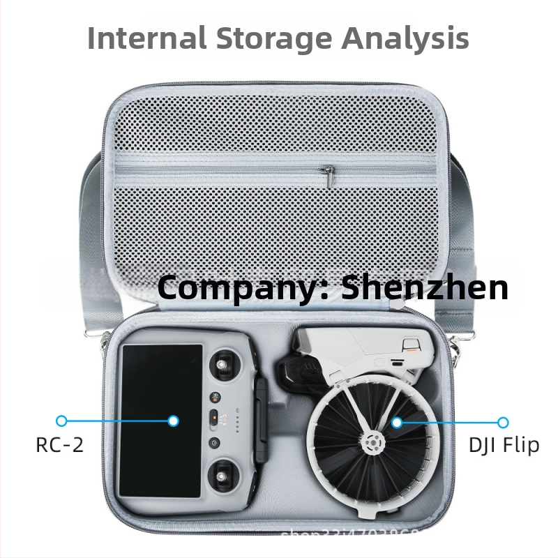 Sklopný obal na ochranu dronu pre DJI Flip s priehradkou na obrazovku a diaľkové ovládanie, EVA materiál, crossbody popruh