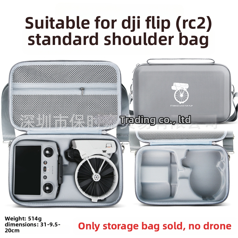 Sklopný obal na ochranu dronu pre DJI Flip s priehradkou na obrazovku a diaľkové ovládanie, EVA materiál, crossbody popruh