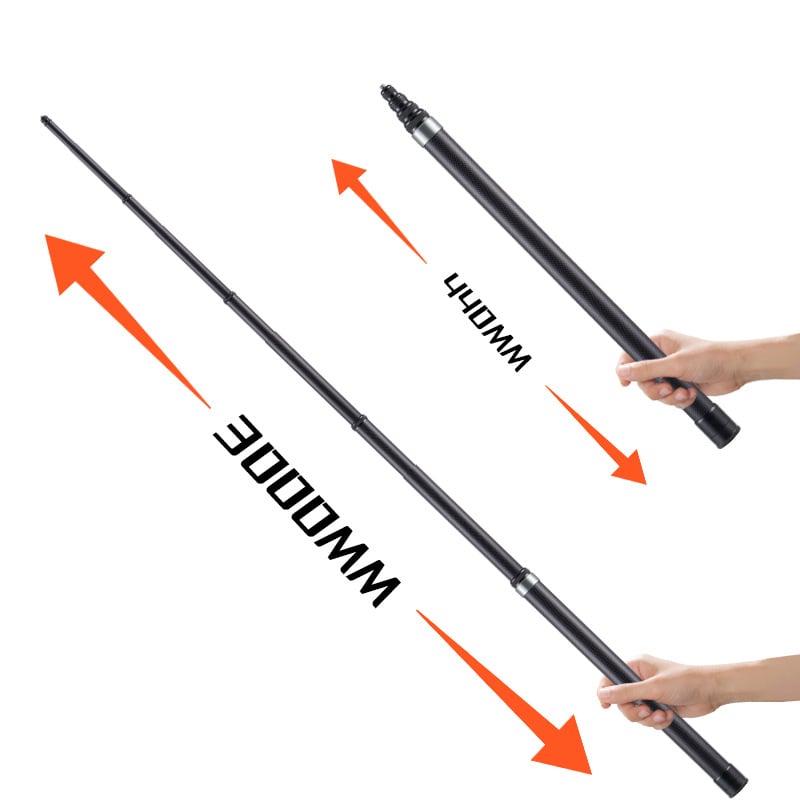 Anglies pluošto selfi lazda sporto kameroms, maksimali apkrova 2-5 kg, svoris 255 g, tinkama selfi fotografavimui