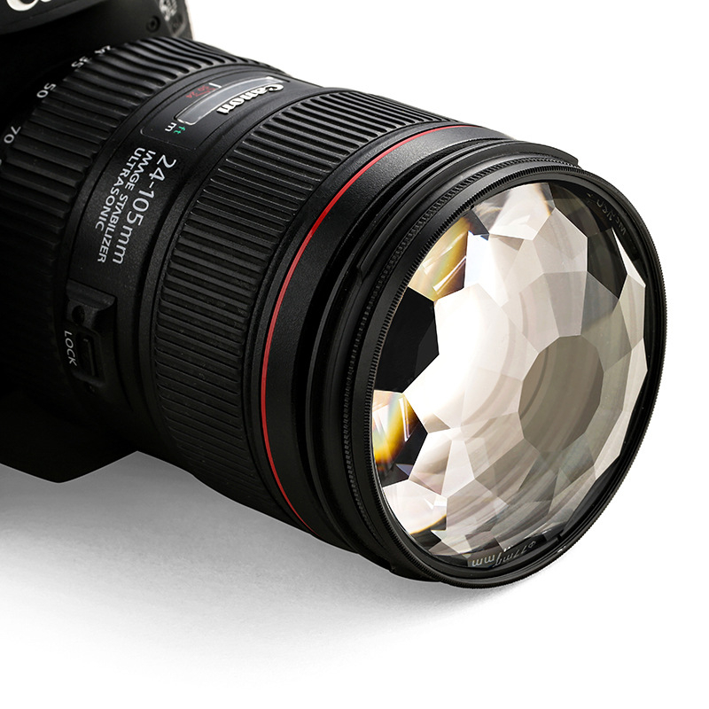 Kaleidoskopický prismový filter pre fotoaparát — filter na oddelenie obrazu, 77 mm, špeciálne efekty, kompatibilný Canon/Nikon/Sony/Fuji/Sigma/Olympus/Pentax