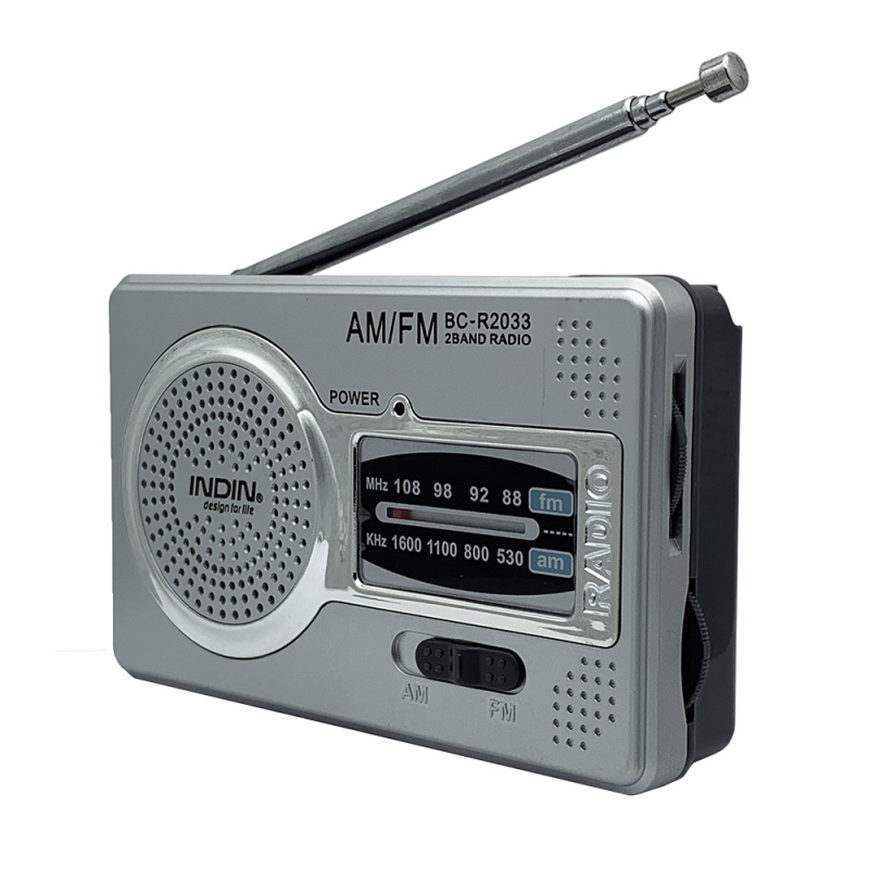 BC-R2033 mini portatīvo AM/FM radio, mono skaņa, 3V, 0.2W