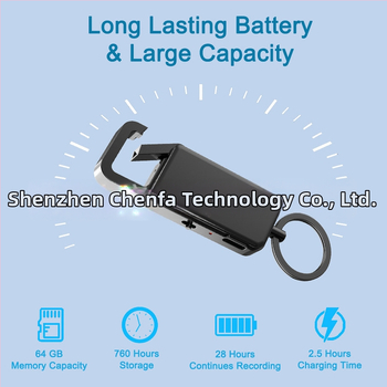 Záznamový pero na kľúčenku – nahrávanie jedným tlačidlom, formát WAV, doba nahrávania 999, podpora TF karty, USB 2.0