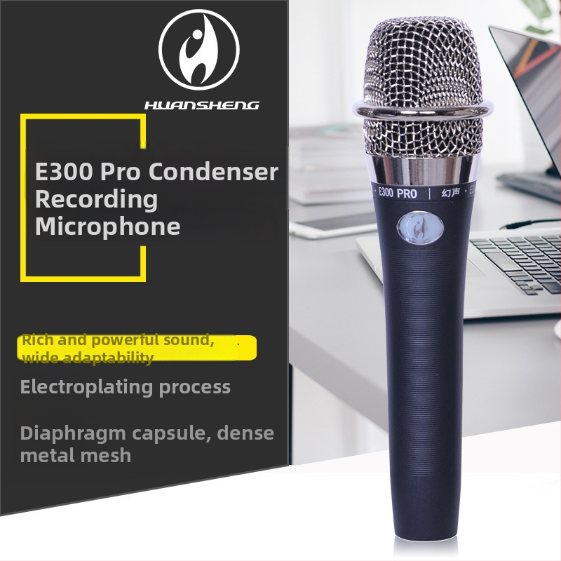 Magic Sound E-300pro ručný mikrofón na karaoke, živé vysielanie a hranie hier; kardioidný vzor snímania; rozsah 40 Hz–20 kHz; SNR ≥75 dB; bezdrôtové pripojenie