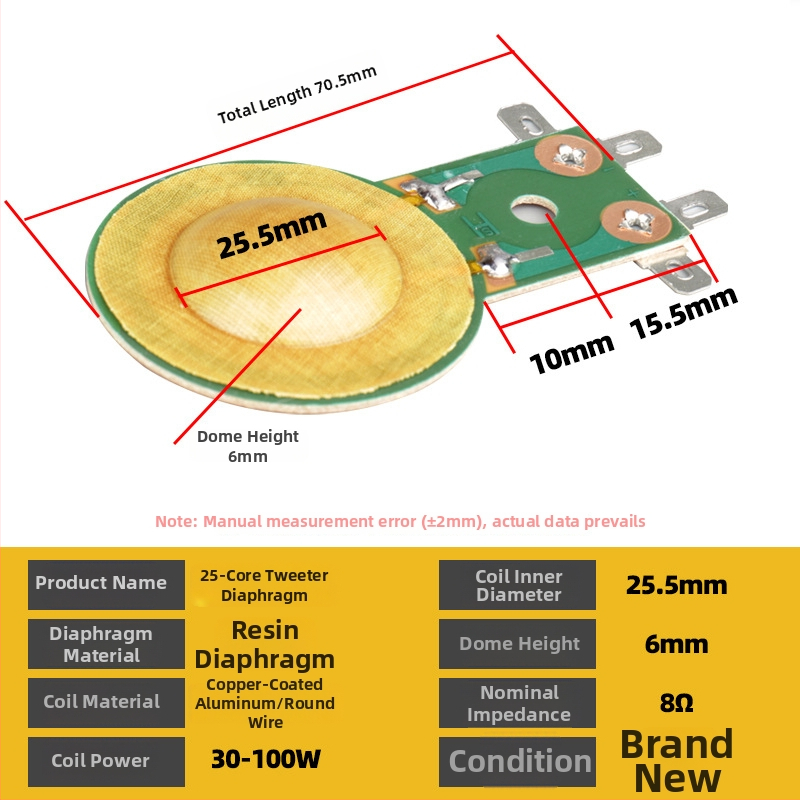Āra skaņas sistēmai – augstfrekvenču spole tweeteram ārējā riekā, ar titāna filmu un sveķu plēvi, lielām audioiekārtām