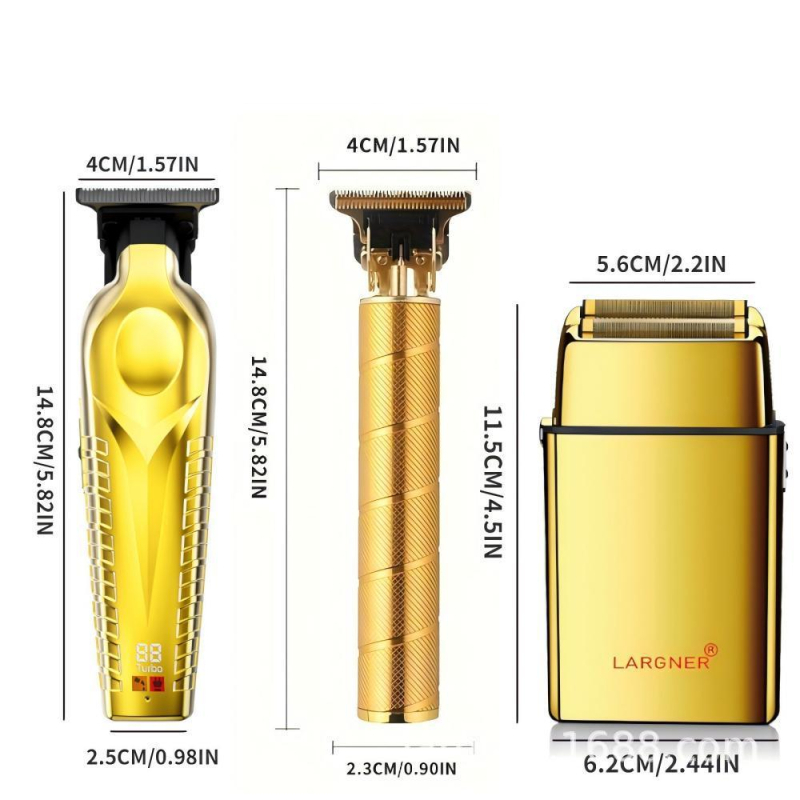 Mașină de tuns păr pentru bărbați — USB reîncărcabilă, motor cu perii, lamă din oțel inoxidabil, baterie încorporată 800–1000 mAh, autonomie 1–3 ore