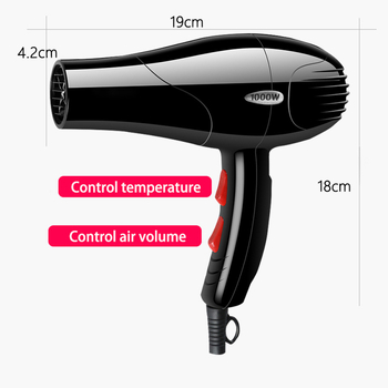 Cestovný sušič vlasov pre domáce použitie 1000W, 230V Európsky štandard, 5 nastavení prúdu vzduchu, studený/horúci vzduch, ochrana proti prehriatiu