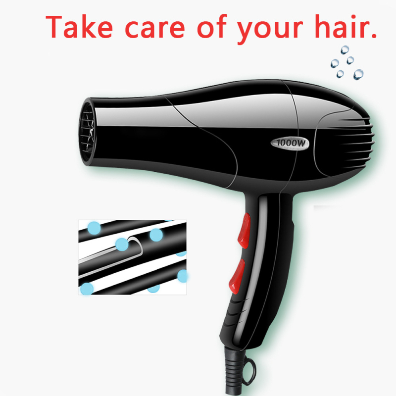 Cestovný sušič vlasov pre domáce použitie 1000W, 230V Európsky štandard, 5 nastavení prúdu vzduchu, studený/horúci vzduch, ochrana proti prehriatiu