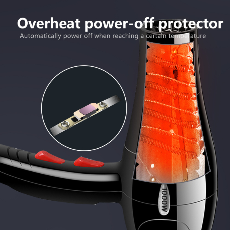 Cestovný sušič vlasov pre domáce použitie 1000W, 230V Európsky štandard, 5 nastavení prúdu vzduchu, studený/horúci vzduch, ochrana proti prehriatiu