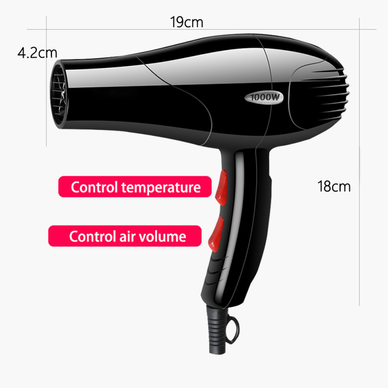 Cestovný sušič vlasov pre domáce použitie 1000W, 230V Európsky štandard, 5 nastavení prúdu vzduchu, studený/horúci vzduch, ochrana proti prehriatiu