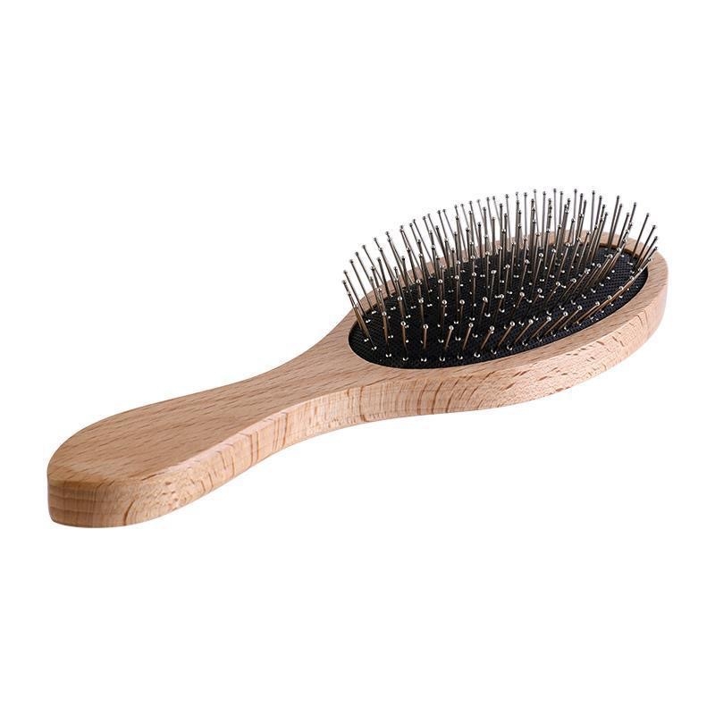 Hrebienok s vzdušnou vankúšovou podložkou z broskyňového dreva, antistatický, s jemnými zubami, na úpravu vlasov