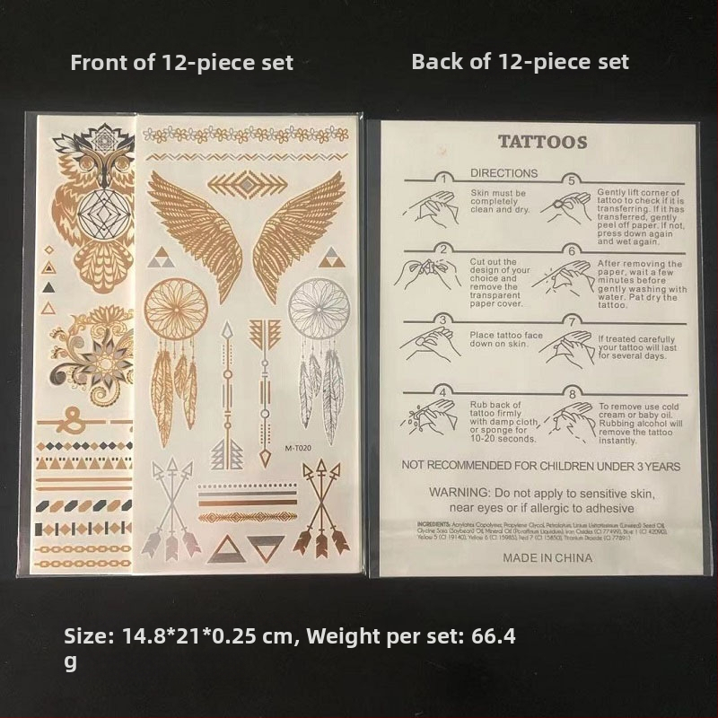 Tatu pārvietošanas uzlīmju komplekts - ūdens pārneses druka - pielāgojams - pusautomatiskā ražošana - logotips drukāts