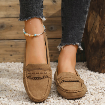 Ravne cipele s vintage stilom, PU gornji dio, zaobljeni vrh, slip-on, niska peta 1–3 cm, TPR đon