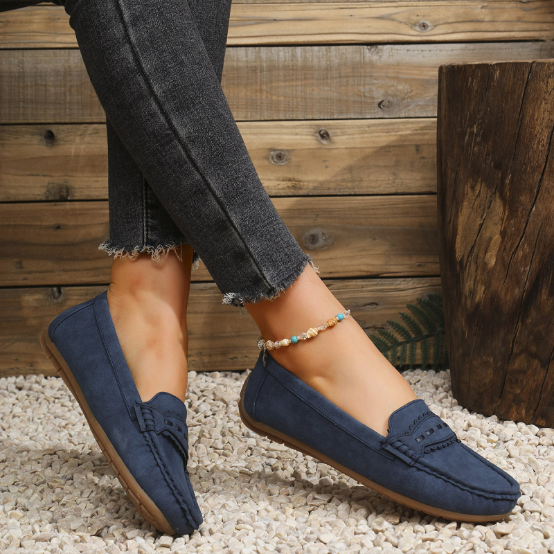 Ravne cipele s vintage stilom, PU gornji dio, zaobljeni vrh, slip-on, niska peta 1–3 cm, TPR đon