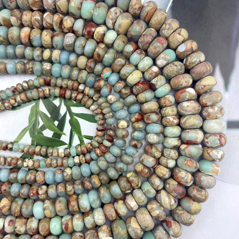 Prírodné kamenné abakusové korálky - voľné korálky, Barokný štýl, Ručne vyrábané, brúsené a leštené