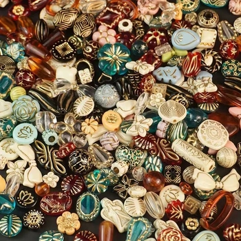 Akrylové roztrúsené korálky, elektroplating, totemový vzor, módny štýl