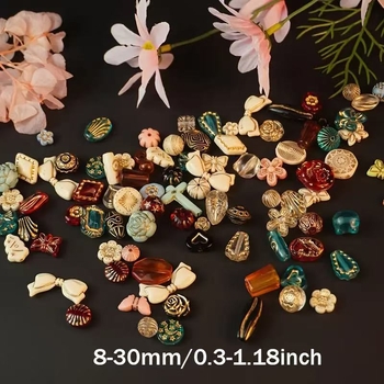 Akrylové roztrúsené korálky, elektroplating, totemový vzor, módny štýl