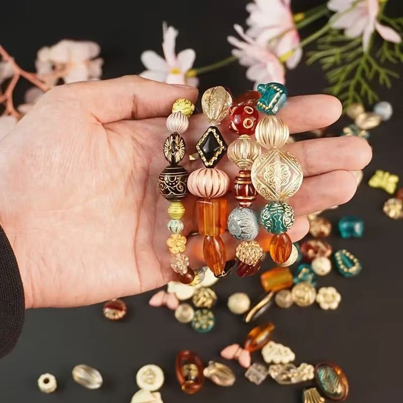 Akrylové roztrúsené korálky, elektroplating, totemový vzor, módny štýl