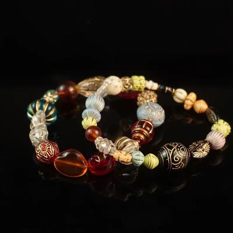 Akrylové roztrúsené korálky, elektroplating, totemový vzor, módny štýl