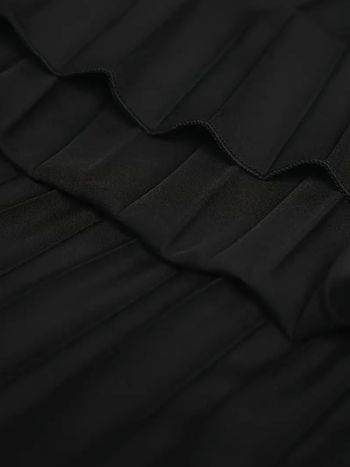 Ilgas klostuotos sijonas, japonų ir korėjiečių kasdienio stiliaus, poliesterio audinys 95%+, vienodas raštas, pavasaris 2025