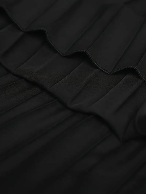 Ilgas klostuotos sijonas, japonų ir korėjiečių kasdienio stiliaus, poliesterio audinys 95%+, vienodas raštas, pavasaris 2025