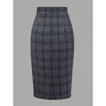 Ženske karirane plisirane hlače s jednim ukrasnim gumbom, elegantan retro stil; tkanina: pamuk; dužina: 9/10 nogavice; glavna tkanina: CVC; širok kroj; blaga rastezljivost