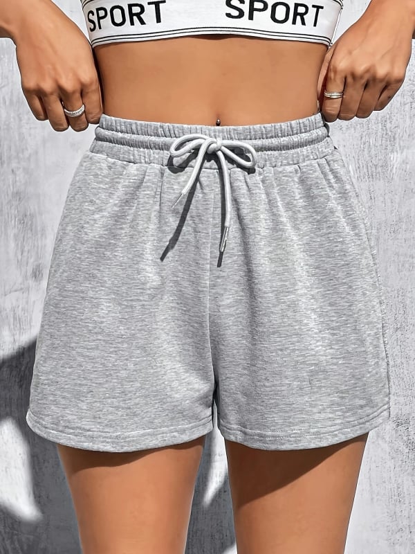 Dámske voľné šnúrkové športové šortky, voľný strih, 80–90% polyesteru, kód D16, leto 2025