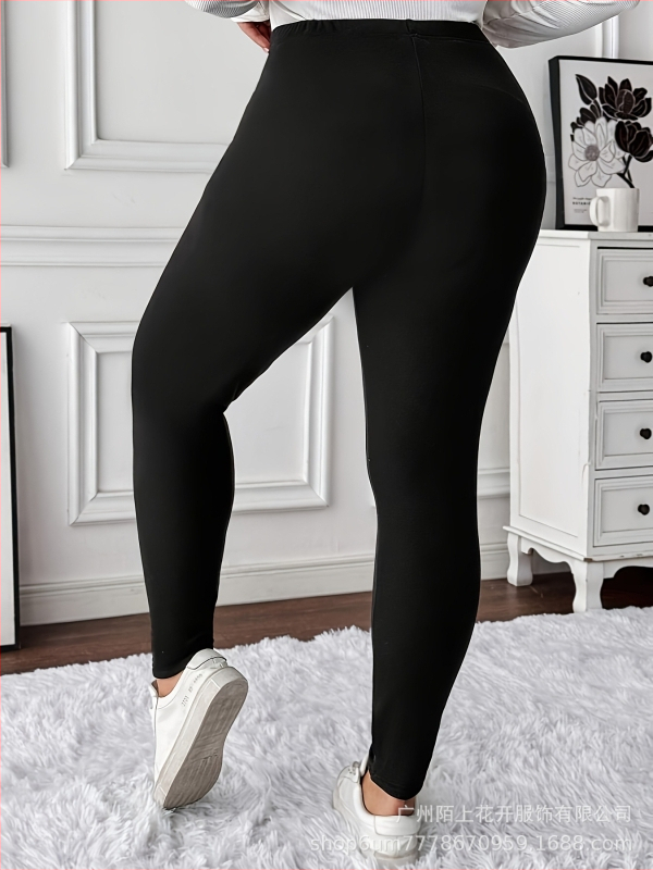 Naiste slim-fit püksid fleece vooderdusega, elastne talje, paks villase seguga materjal