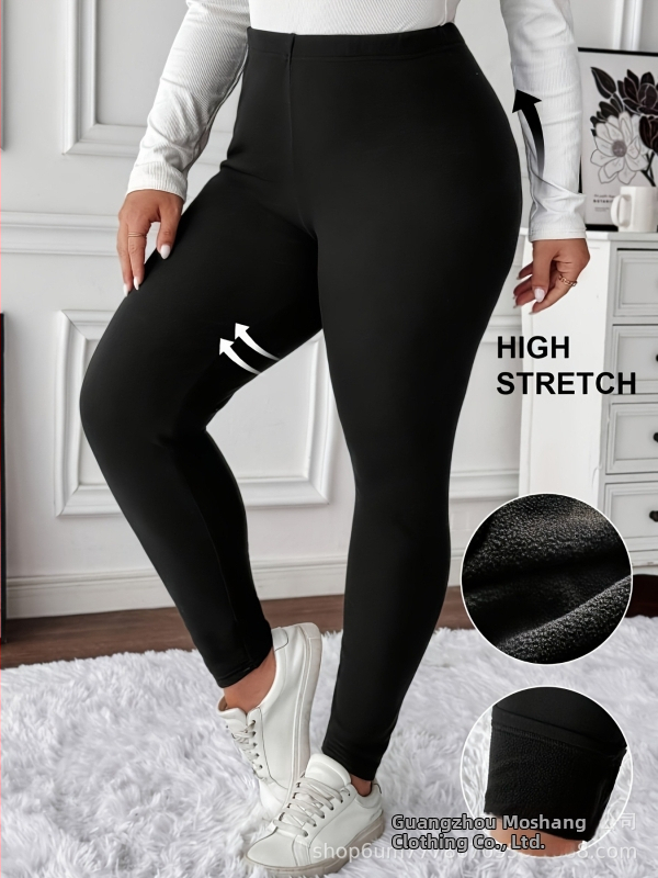 Naiste slim-fit püksid fleece vooderdusega, elastne talje, paks villase seguga materjal