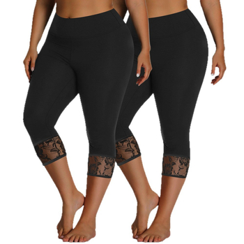 Γυναικείες Capri παντελόνες από ύφασμα Milk Silk, μεσαία μέση, cropped μήκος, στενός εφαρμοστός, casual με δαντελωτή λεπτομέρεια