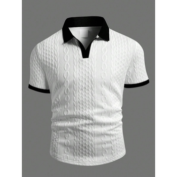 Košulja slim-fit s color-blocking uzorkom, širokim ovratnikom i 3/4 rukavima