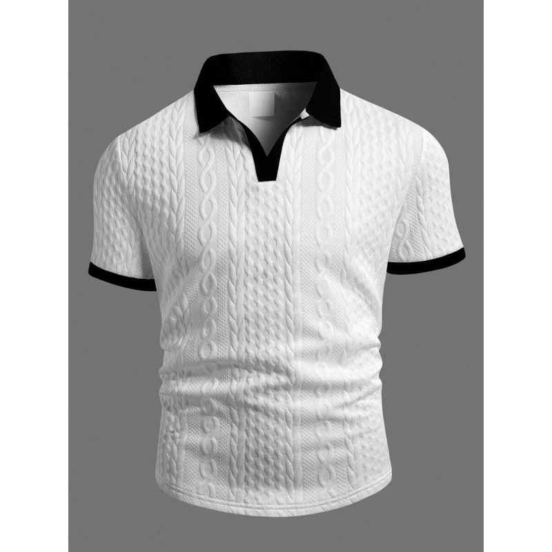 Košulja slim-fit s color-blocking uzorkom, širokim ovratnikom i 3/4 rukavima