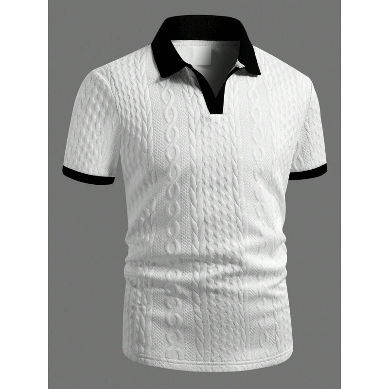 Košulja slim-fit s color-blocking uzorkom, širokim ovratnikom i 3/4 rukavima