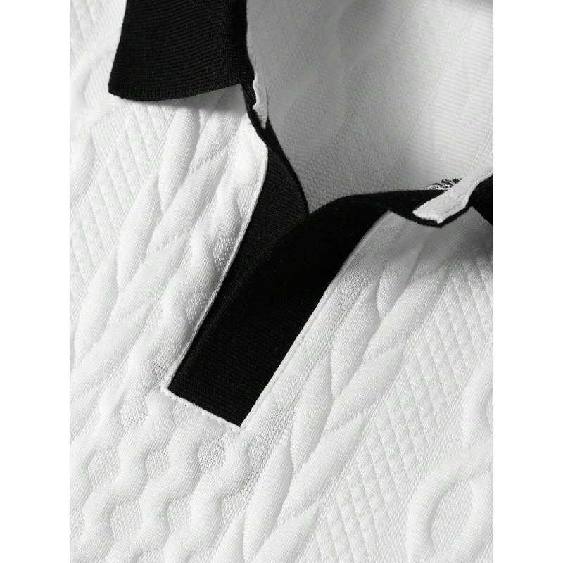 Košulja slim-fit s color-blocking uzorkom, širokim ovratnikom i 3/4 rukavima