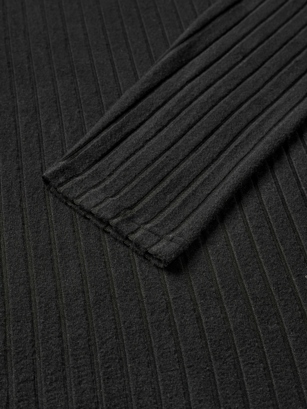 Мъжка тениска с V-образно деколте, дълги ръкави, прилягаща кройка, полиестер, 2025 зима